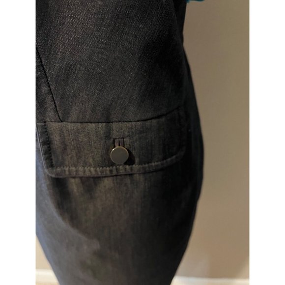 Talbots Dress 14W Dark Gray Stretch Cotton Career Church Pockets - Picture 5 of 10